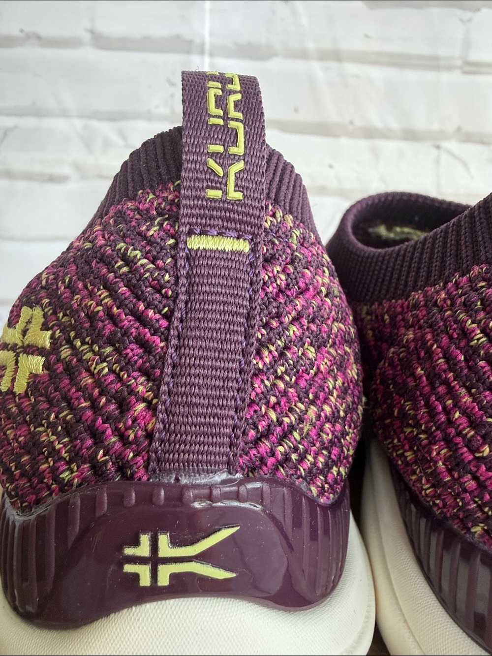 KURU Stride Slip-On Knit Sneakers in Plum Purple Confetti - Picture 8 of 11